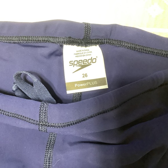 Speedo Swim Trunks Boys Size 26 Age 7-8, Racing Suit PowerPlus Jammer Navy - Picture 5 of 15